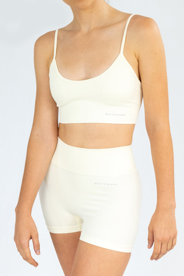 Catalina Sports Bra - Ivory White